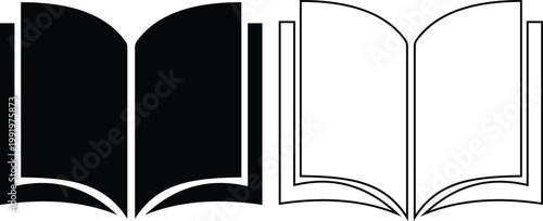 Books icons set collection group library literature education reading textbook notebook manual guide publication archive knowledge study learning open closed book flat line vector