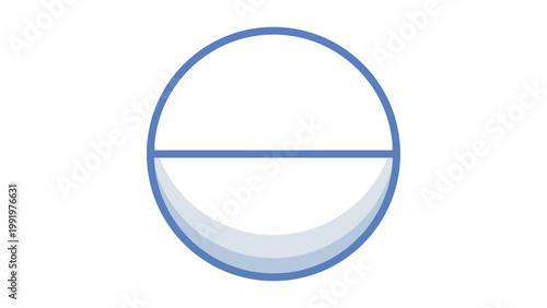 Cuadro en lienzo Round Scored Tablet Pill Vector Icon Illustration with Editable Stroke