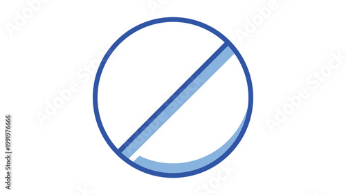 Canvastavla Modern Flat Vector Icon of a Round Scored Tablet Pill with Editable Stroke, Minimalist Medical Illustration for Healthcare Apps, Pharmacy Design, and Clinical Use, Scalable on White Background