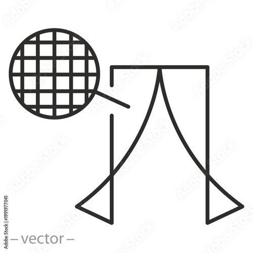Window and door insect screen icon, mosquito net vector linear design on a white background