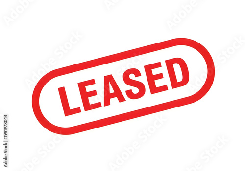 Red oval stamp with the word leased prominently displayed