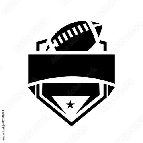 American Football and Baseball Home Plate Sports Emblem Design