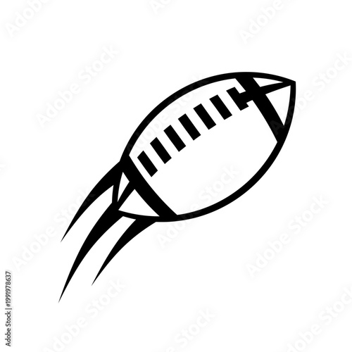 American Football Ball in Motion Icon with Dynamic Speed Trails