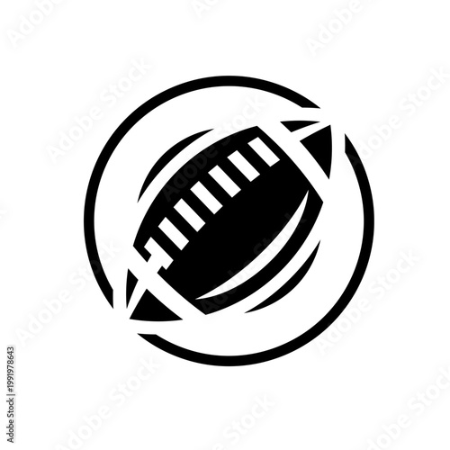 American Football Logo Icon with Dynamic Circle Graphic