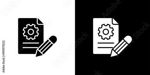 Contract Icon Sheet Black And White
