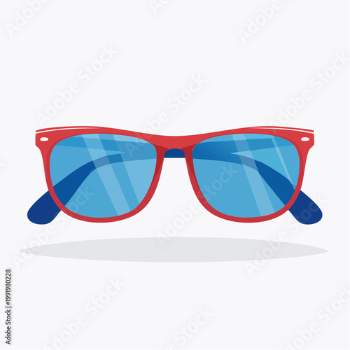 Red Sunglasses with Blue Lenses