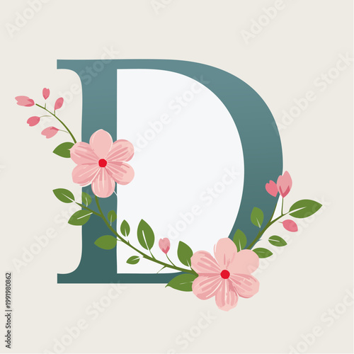 Floral Letter D