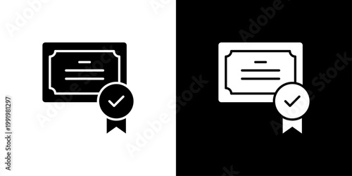 Diploma Icon Sheet Black And White