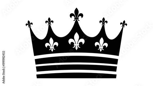 Royal Crown Icon Silhouette, Symbol of Power, Royalty, and Authority