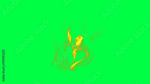 Tableau sur toile Fire flame design element, green screen background