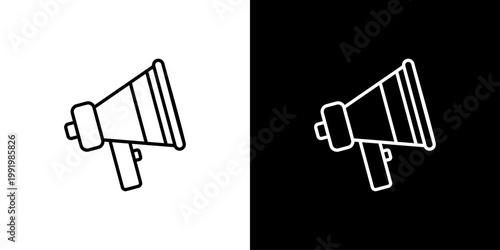 Megaphone Icon Sheet Black And White