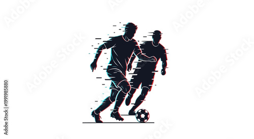 Two soccer players competing for the ball.