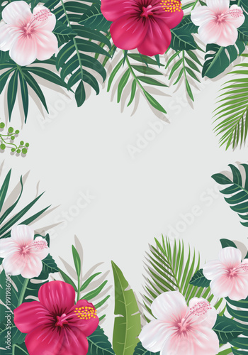 Tropical  Summer Sale Design Background. Vector stock illustration. Canvas art for wallpaper, wall arts, prints, fabric, pattern and packaging.