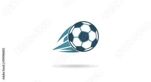 A soccer ball in motion graphics.