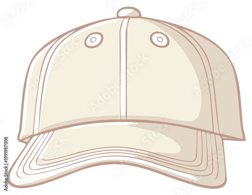 Illustration of a beige baseball cap representing casual style and sun protection