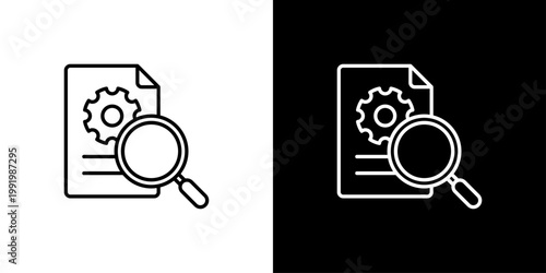 Job search Icon Sheet Black And White