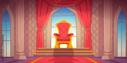 Luxury interior. Big room for king family exact vector background