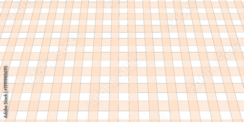 Halloween checkered tablecloth with orange plaid pattern background. Flat vector illustration isolated