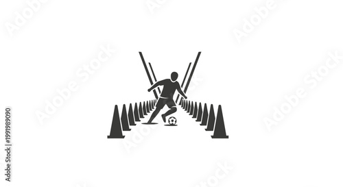 Black silhouette of a skier in action.