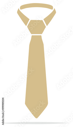Elegant beige necktie icon illustration for business fashion and formal wear concepts