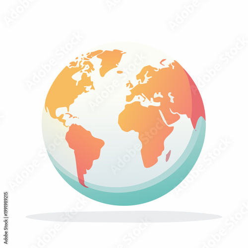 Stylized Globe with Gradient Colors
