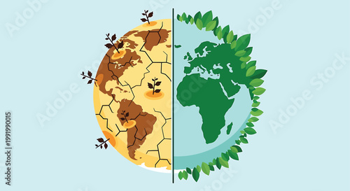 Eco friendly earth, green world, environmental conservation, sustainable globe