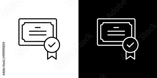 Diploma Icon Sheet Black And White