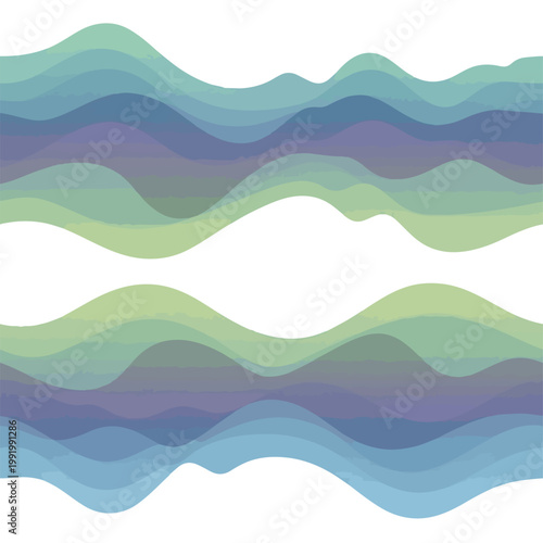 Wavy Lines Pattern with Blue Green Hues.