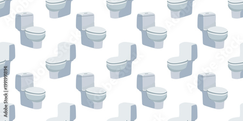 Seamless pattern toilet bathroom fixture sanitation interior design