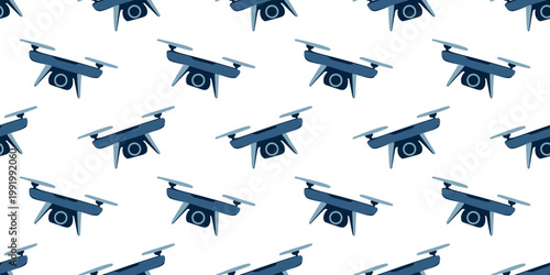 Seamless pattern drone quadcopter UAV flight technology design