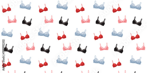 Seamless pattern underwear lingerie wardrobe clothing assortment design