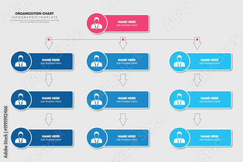 Modern infographic for company organizational structure. Easy to use for your website or presentation.	