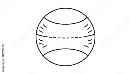 Medicine Ball Minimalist Black Line Vector Icon on White Background Representing a Weighted Round Fitness Ball for Gym Workouts and Physical Therapy, Featuring an Editable Stroke for Customization.