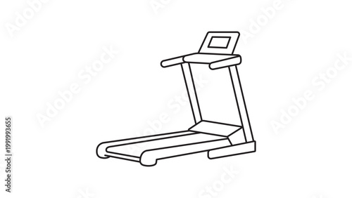 Foto Minimalist Treadmill Vector Icon with Editable Stroke for Fitness and Home Gym Design