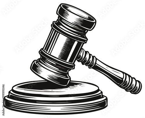 Judges Gavel and Sounding Block Symbol of Justice and Law