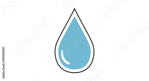 Simple blue water droplet icon with white highlights on transparent background.