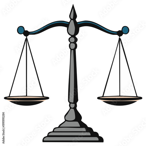 Symbolic Scales of Justice Representing Legal Fairness and Equilibrium in Law Court Setting