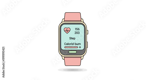 Smartwatch displaying health and fitness tracking metrics on screen.