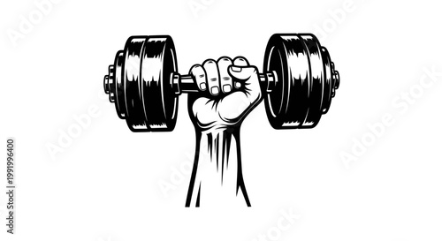 Strong Hand Holding Dumbbell