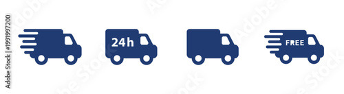 Fast delivery icon set. shipping, express, courier, transport, logistics. solid style icon collection.