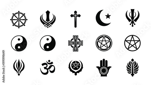 Historical and spiritual symbols from various cultures and traditions