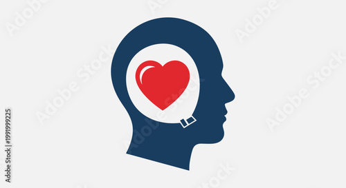 Mental Health Awareness Month promotes a woman's profile with a heart