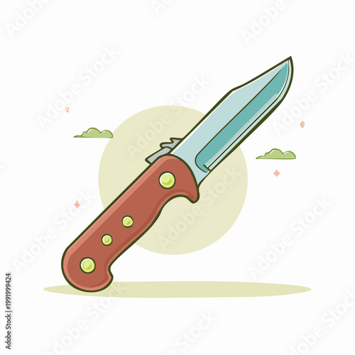 Cartoon illustration of a folding knife