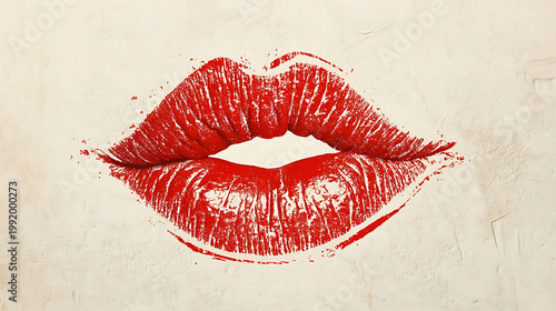 A close-up image of red lipstick marks on a white background