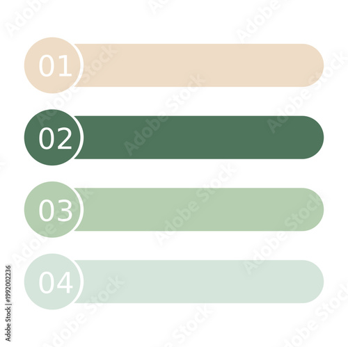 Modern Progress Bar Infographic Elements with Colorful Steps UI List Template Design