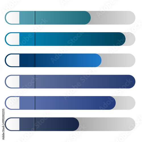 Modern Progress Bar Infographic Elements with Colorful Steps UI List Template Design