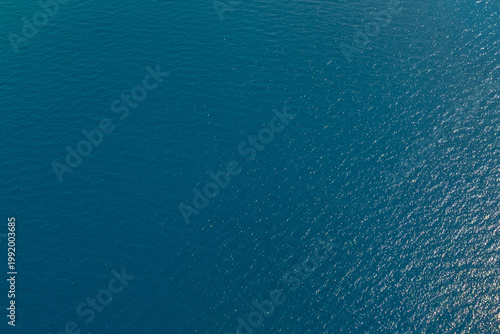 Aerial view of rippling deep blue ocean water