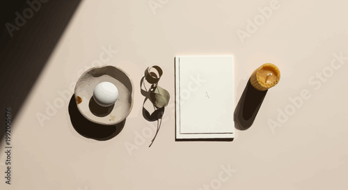 Flat lay of everyday office supplies.