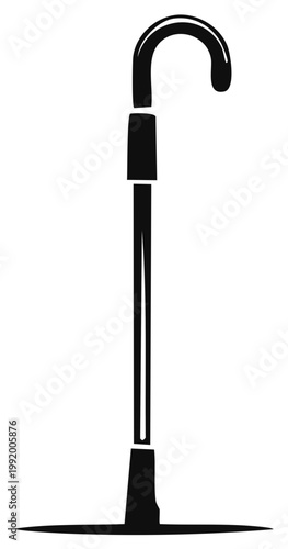 Silhouette of a black microphone stand isolated on a white background