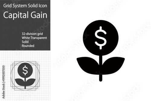 Icons representing capital gains and investment returns.